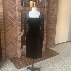 Vintage 90’s Laura Ashley bombshell midi evening dress gothic elegance